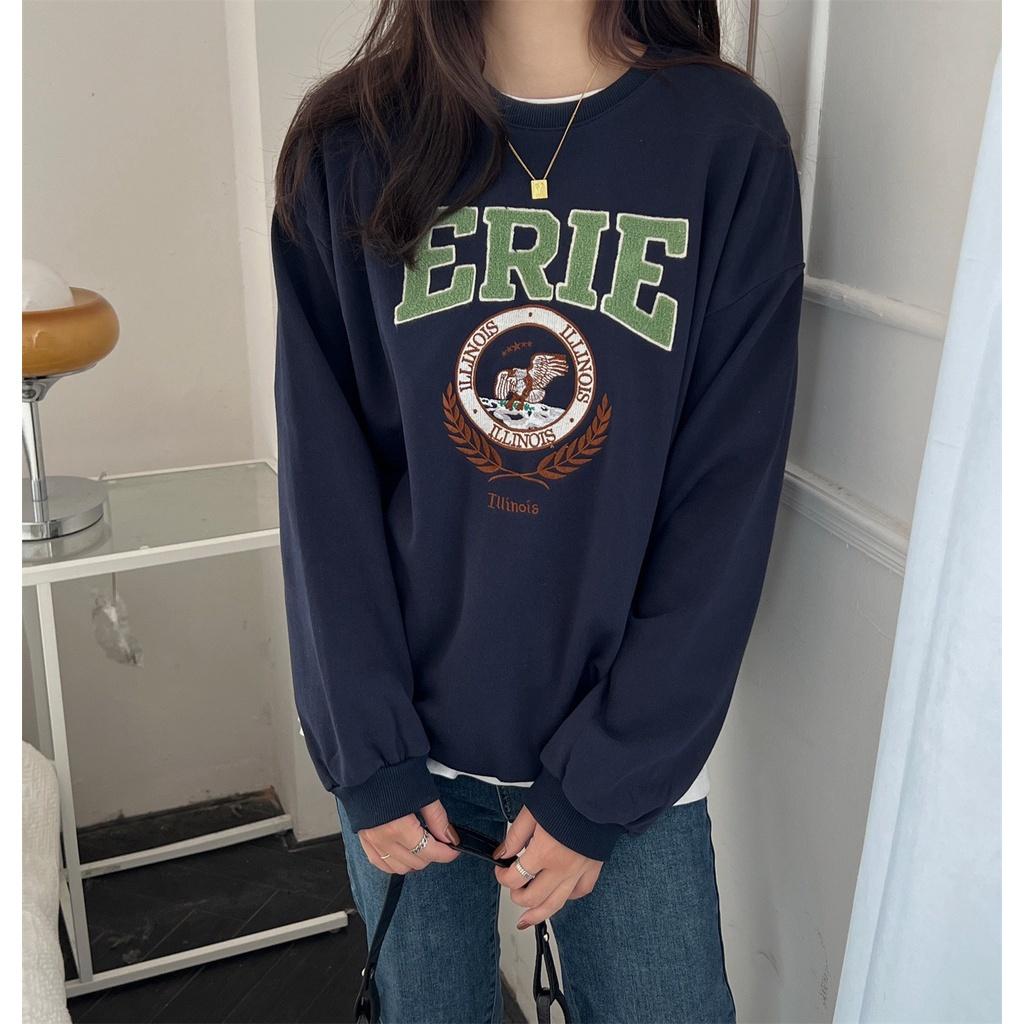 Áo Sweater Nỉ Unisex Nam Nữ Dáng Thụng ERIE In Hình