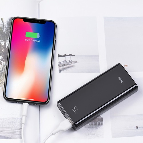 Pin dự phòng Power Bank sử dụng 2 cổng sạc đầu ra USB sạc đồng thời cho 2 thiết bị giúp giảm thiểu thời gian sạc ( Đen)  - Hàng chính hãng