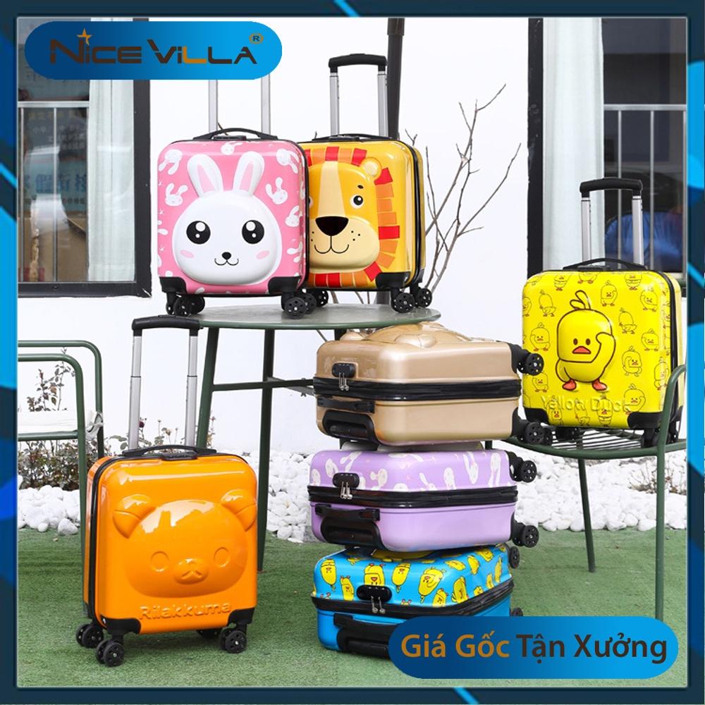 Vali Kéo Trẻ Em. Vali Size 18 inch Cho Bé Trai Và Gái, Dập Nổi 3D Dễ Thương