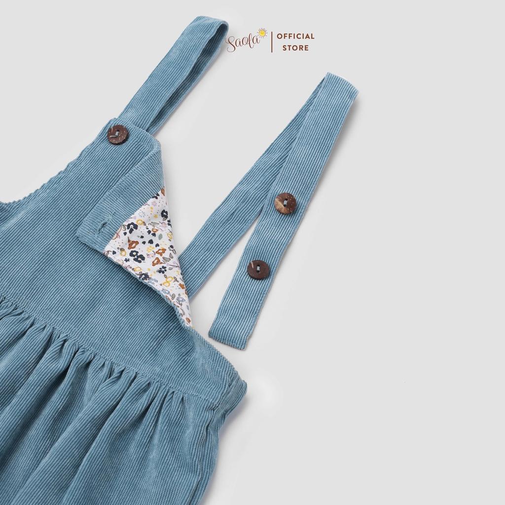 Chân Váy Yếm Bé Gái Phong Cách Hàn Quốc Dễ Thương Chất Liệu Vải Nhung Cao Cấp - JAXINE PINAFORE - SCD002 - SAOLA CLOTHING