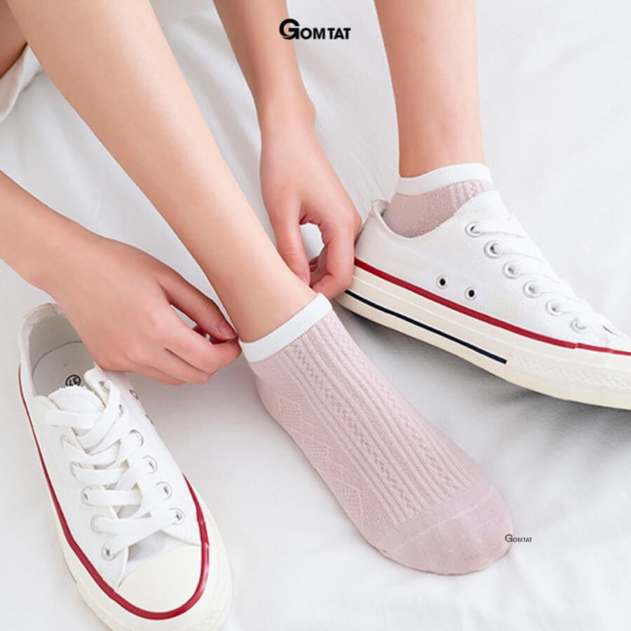 Vớ Nữ Cổ Ngắn Vintage, Tất Nữ Cổ Ngắn Cute sử dụng cả tuần - CB069
