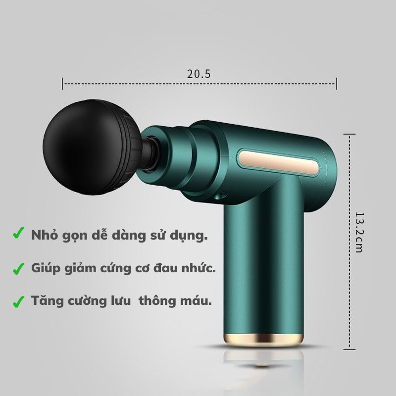 Máy massage cầm tay mini đấm lưng mát xa cổ vai gáy chân bụng 4 đầu 6 chế độ