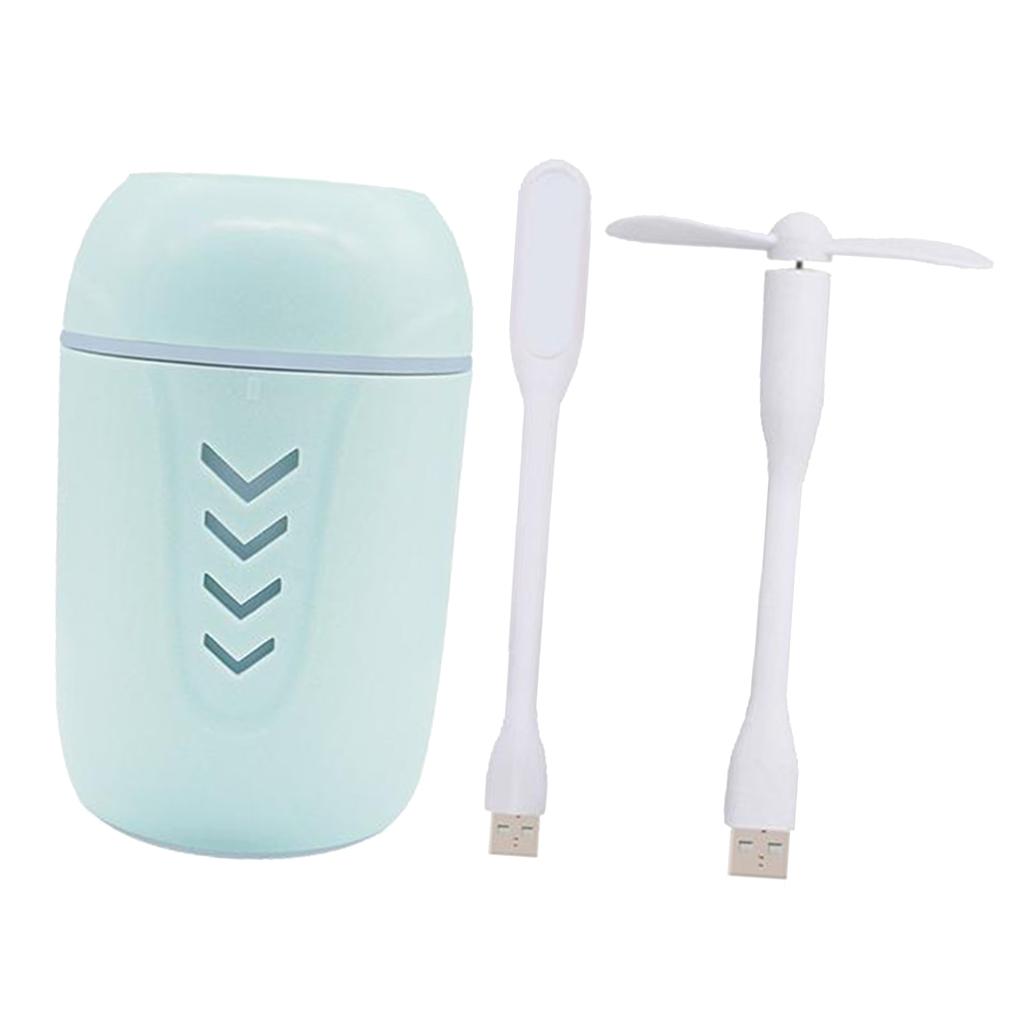Mini USB Humidifier Small Personal Humidifier with LED Light Super Quiet Portable Desktop Humidifier for Travel Office Car
