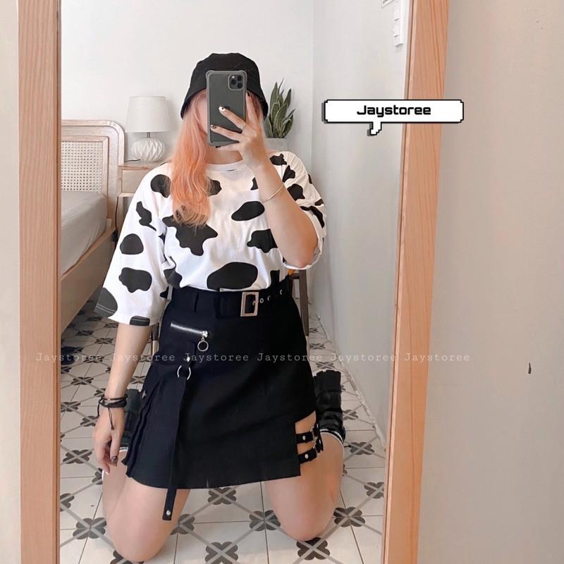 Áo Thun Tay Lỡ Unisex BÒ SỮA màu TRẮNG /Nam nữ unisex ️ Jaystoree Kiểu áo phông cổ tròn form rộng