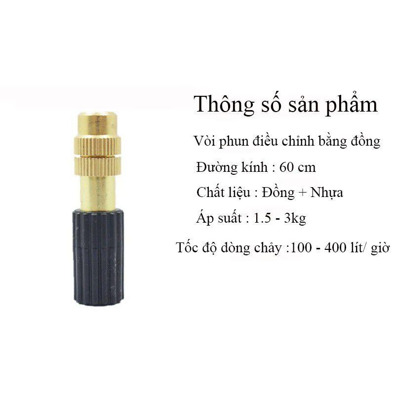 Béc đồng phun sương tưới lan cây cảnh 1 cửa 1 hướng tặng kèm thủy nối ống 6mm,8mm phun sương mát nhà, tưới
