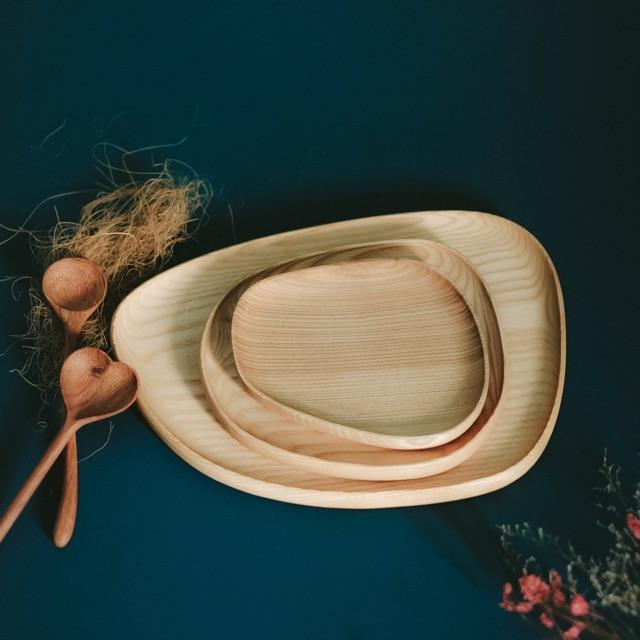 Bộ 3 khay gỗ lệch- khay gỗ decor