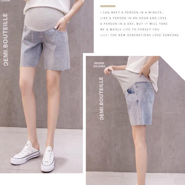 Quần short jeans cho bà bầu( sẵn hàng giao ngay)