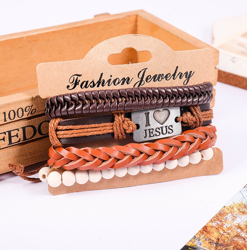 Combo vòng đeo tay Phong cách Euro Vintage, chủ đề Tình yêu thiên chúa, cá tính và nổi bật.