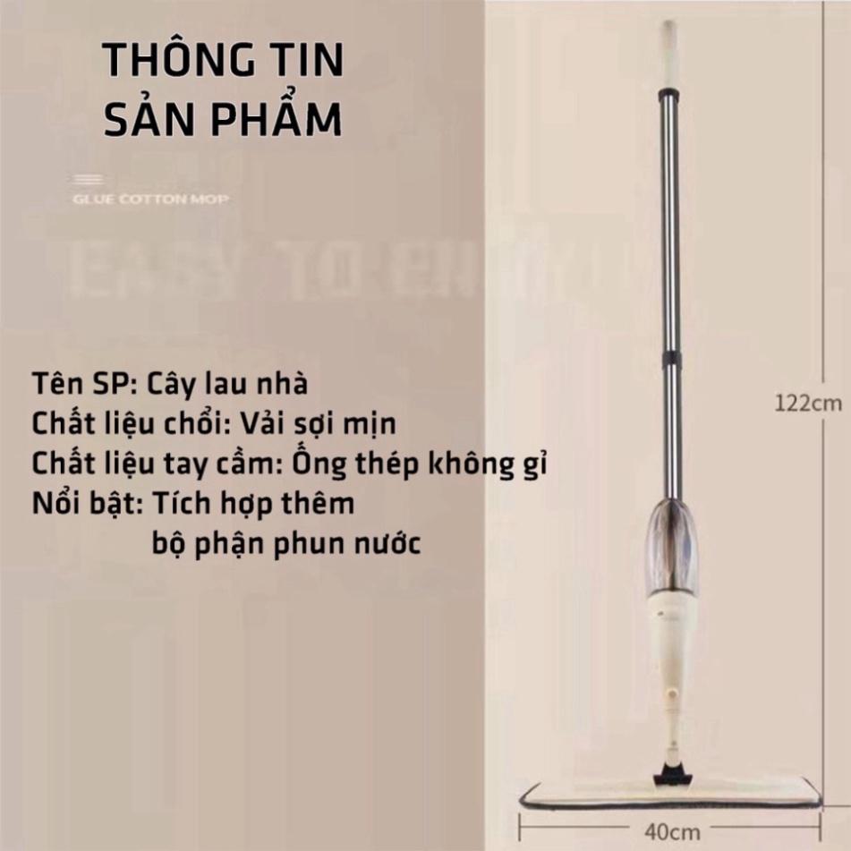 Cây Lau Nhà Thông Minh Phun Sương Cao Cấp, Lau Dọn Dễ Dàng 2 trong 1 đầu xoay 360 độ