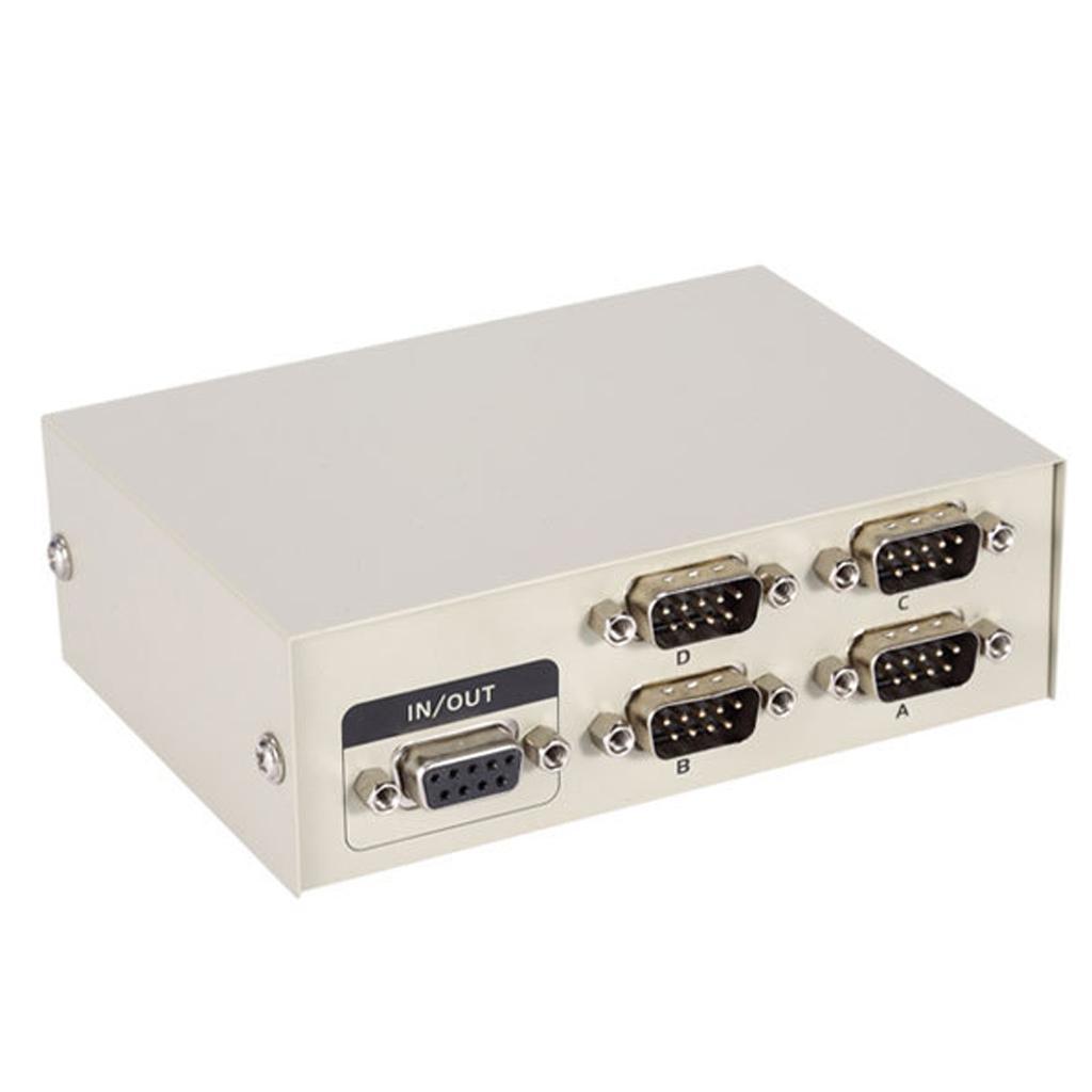 Metal Case 4 Port Manual RS-232 Switch for PC Sharing to Serial Device