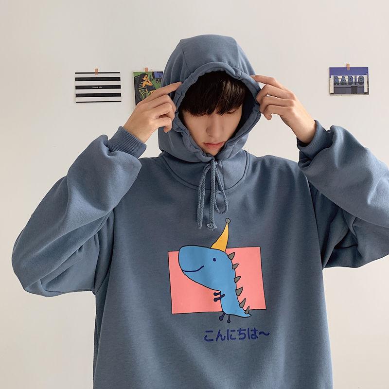 Áo Khoác Nam Tay Dài Có Nón In Hình Khủng Long 3 Màu Cỡ Size từ M đến 5XL