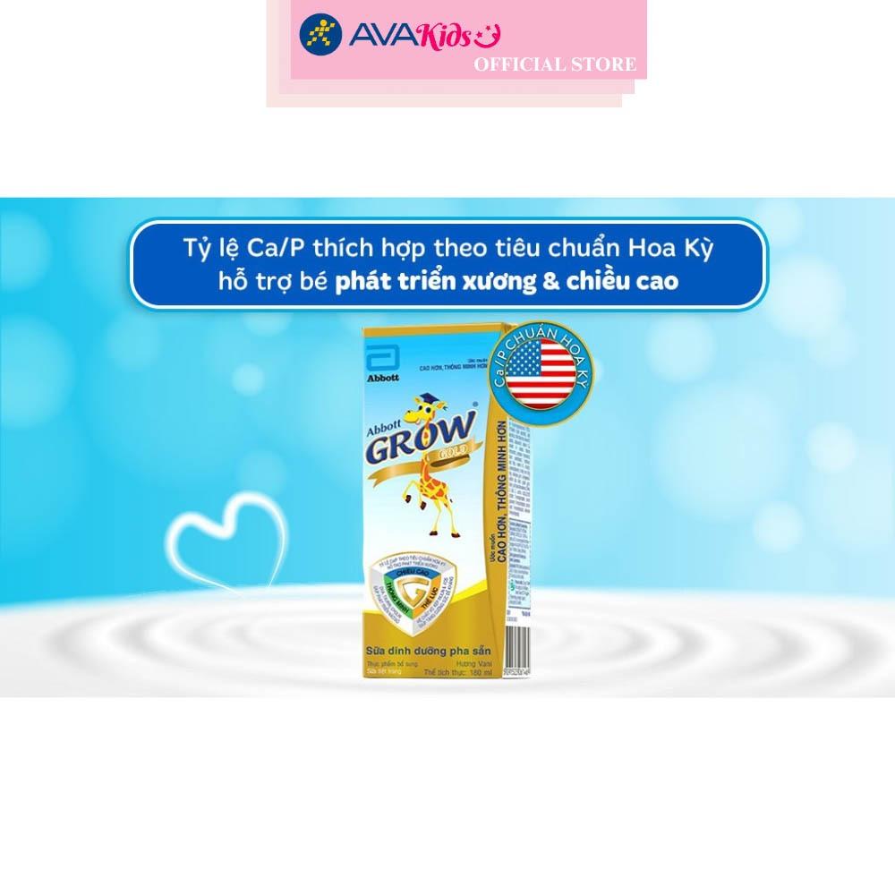 Thùng 48 hộp sữa pha sẵn Abbott Grow Gold hương vani 180 ml (từ 1 tuổi)