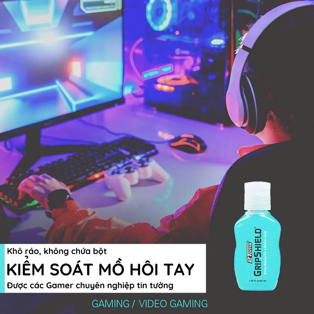 Gel dùng cho thể thao tăng độ bám hạn chế mồ hôi tay 2Toms GripShield - golf, gaming, cầu lông, tennis, ... chống trơn trượt, không dính rít