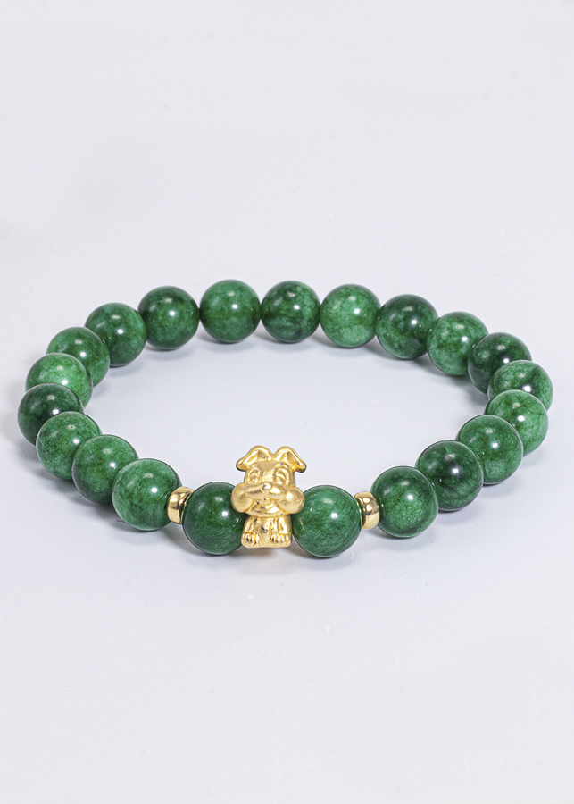 Vòng Tay Phong Thủy Nữ Đá Cẩm Thạch Sơn Thủy Phối Charm Tuổi Mão Bạc Mạ Vàng 24K Mệnh Mộc, Hỏa Ngọc Quý Gemstones
