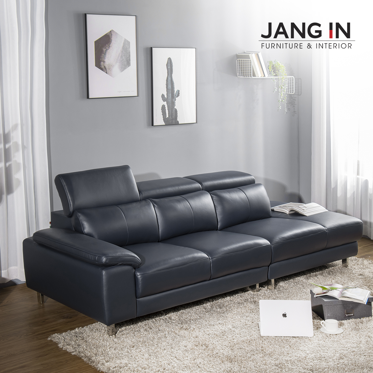 Sofa Frigg 4 chỗ (Trường kỷ phải) Da bò nhập khẩu từ Italia 1604100001-01