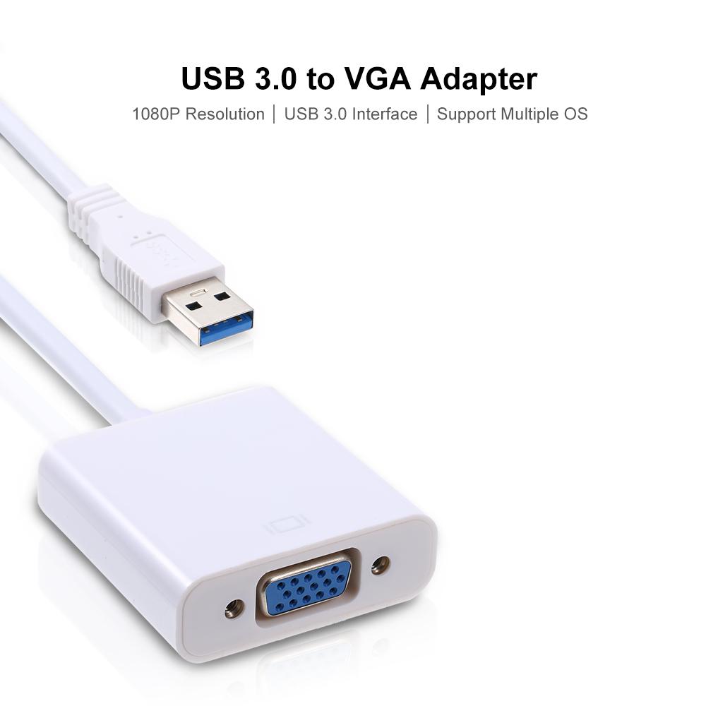 Cáp chuyển đổi USB 3.0 sang VGA độ phân giải 1080p cho Máy tính xách tay, Máy chiếu, Ti vi