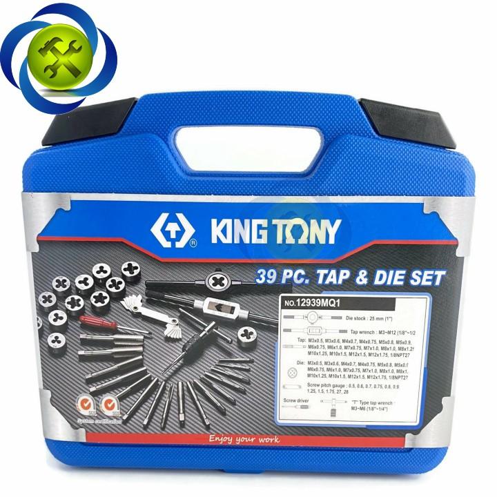 Bộ taro Kingtony 12939MQ1 có 39 chi tiết dùng taro ren trong và ren ngoài