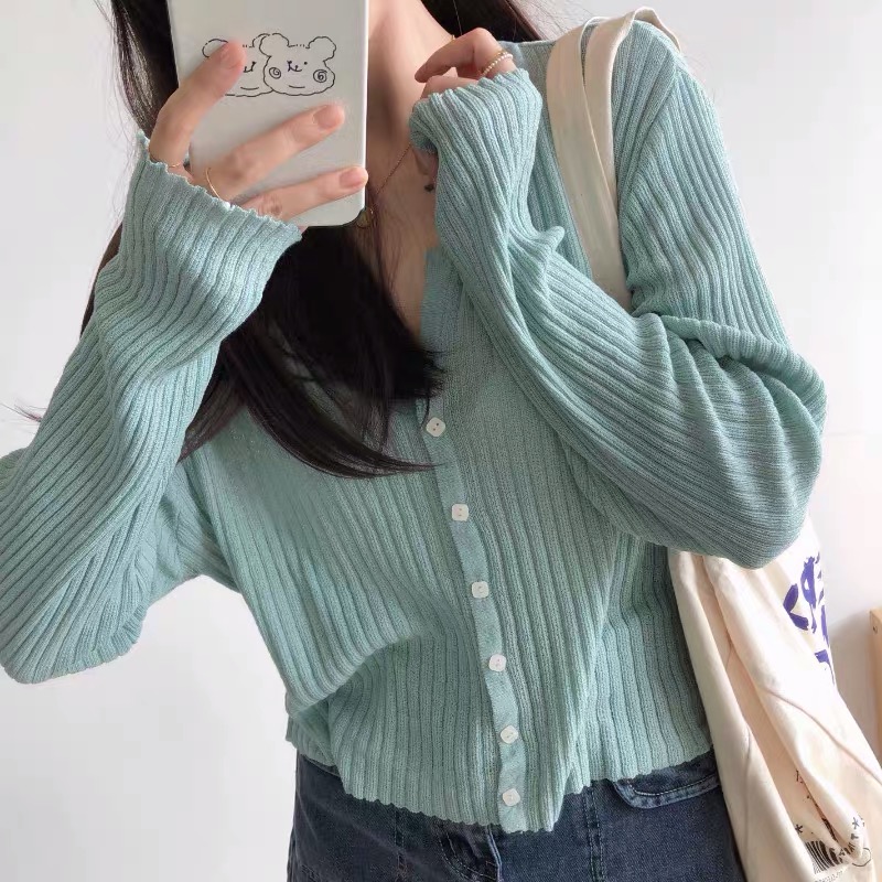 Áo len mỏng cardigan phong cách hàn quốc