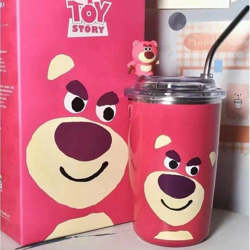 Ly Giữ Nhiệt , Bình giữ nhiệt Gấu Dâu Lotso Hồng Giữ Nhiệt Ninox 304 Hàng Loại 1
