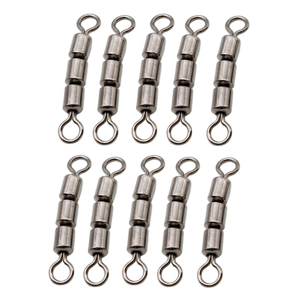 20x Fishing Triple Rolling Swivels Solid Hook Line Connector