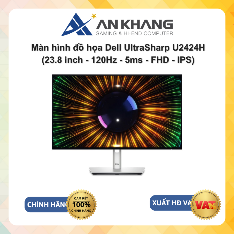 Màn hình đồ họa Dell UltraSharp U2424H (23.8 inch - 120Hz - 5ms - FHD - IPS) - Hàng chính hãng - bảo hành 36 tháng