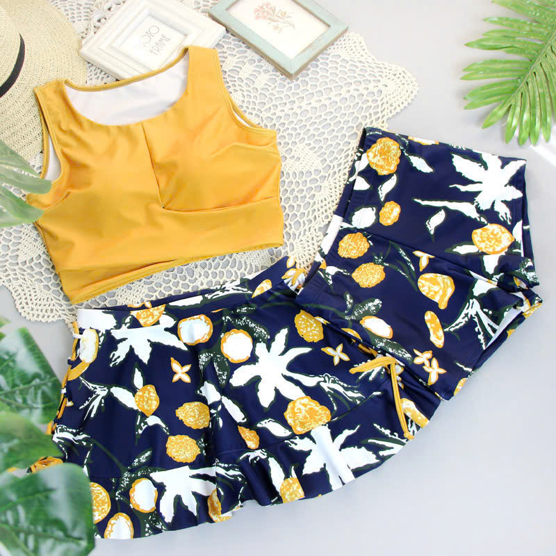 Set đồ bơi nữ gồm áo bơi và chân váy phối kèm, thiết kế thời trang, hiện đại, thun co giãn, mềm mịn, nhanh khô mang lại cảm giác thoải mái và tự tin khi đi biển, bơi lội hoặc du lịch.-( Dưới 50 KG )