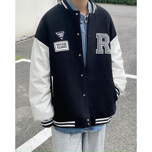 Áo Khoác Bomber Nam Nữ Chất Liệu Nỉ Dạ Phối Tay Kaki Cao Cấp Sành Điệu Thời Trang Bao Đẹp SK7