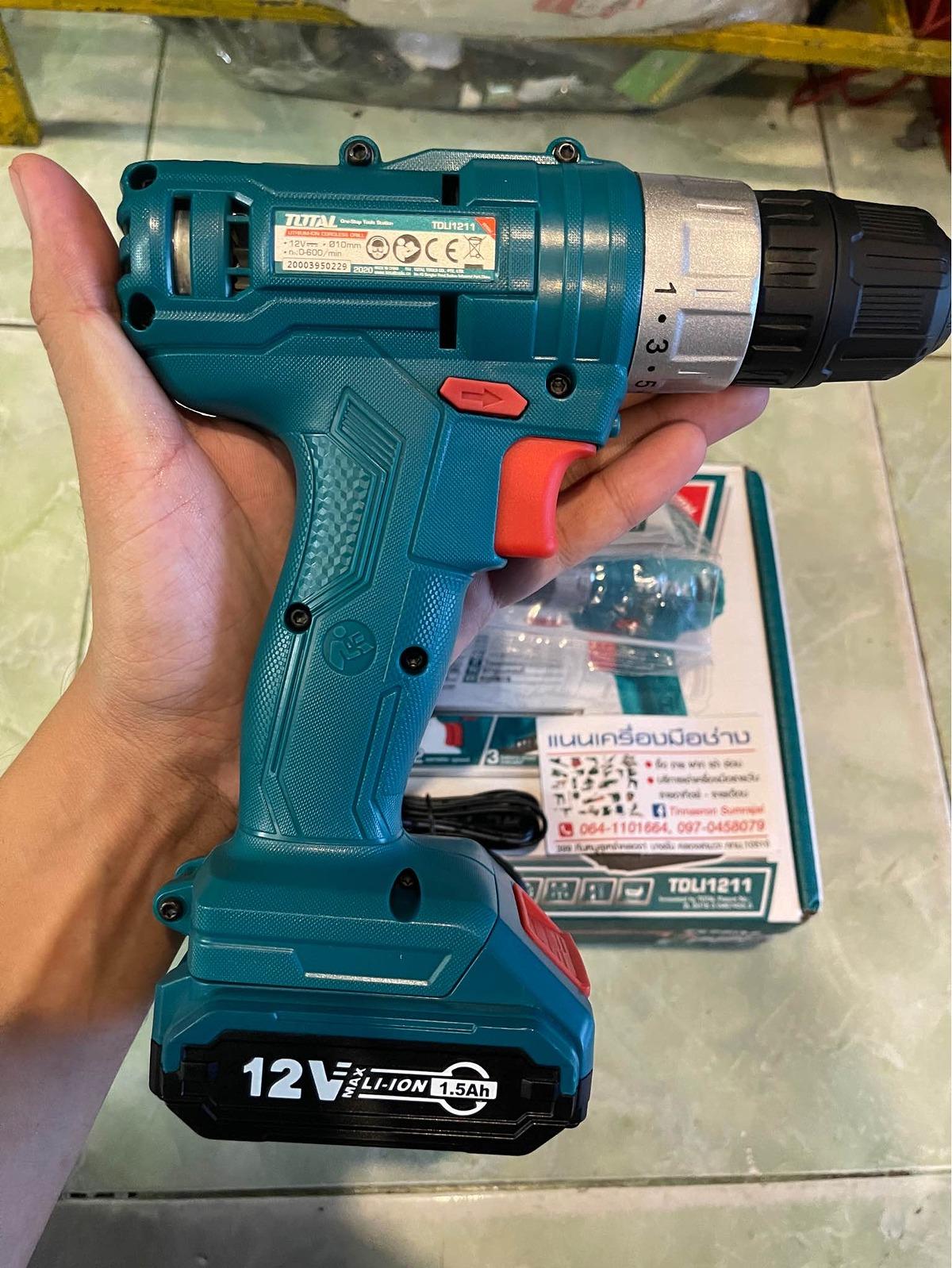 MÁY KHOAN VẶN VÍT DÙNG PIN 12V   TOTAL TDLI1211 - HÀNG CHÍNH HÃNG