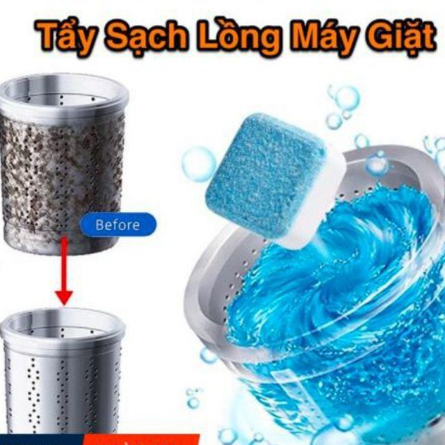 Hộp 12 viên tẩy lồng máy giặt sạch sẽ thơm mát