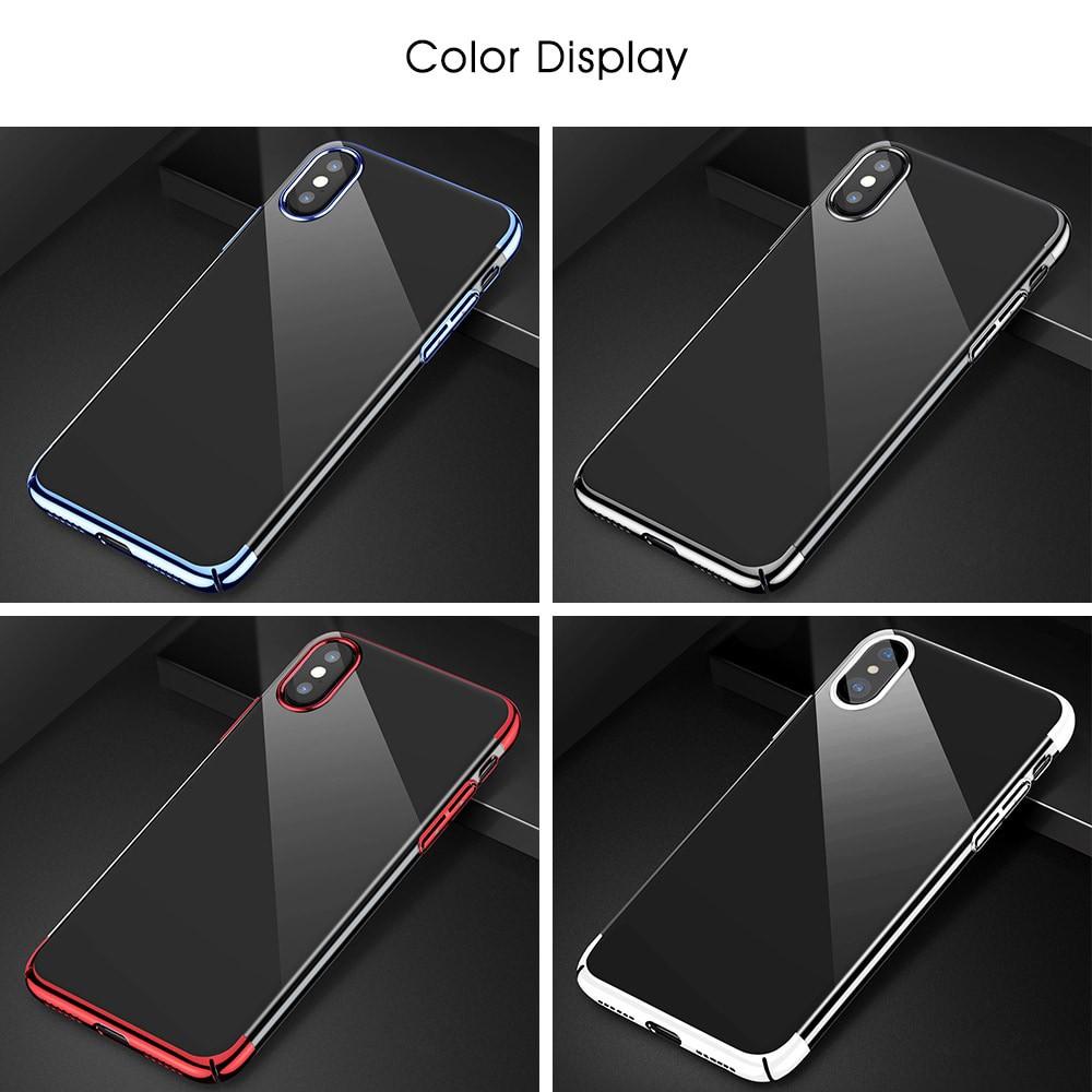 Ốp lưng dành cho Iphone X trong suốt viền màu Glitter chính hãng Baseus
