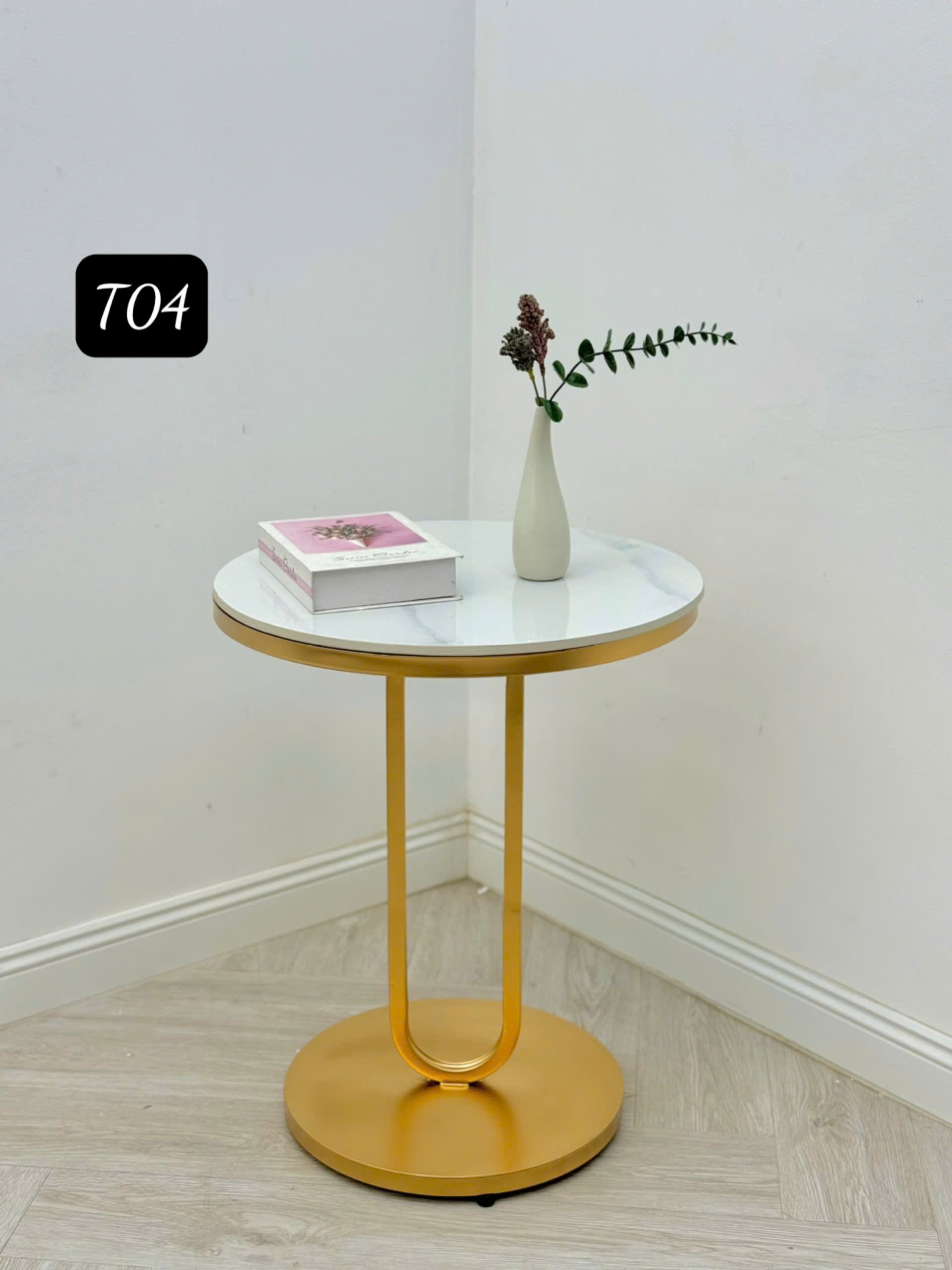 Bàn decor T04-CT Tundo mặt đá sang trọng hiện đại
