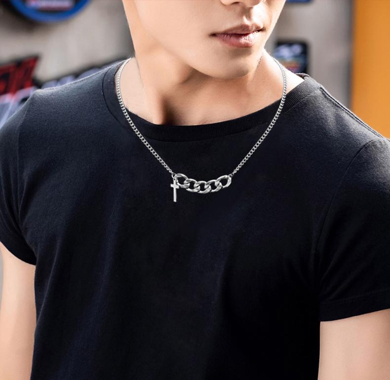 Vòng cổ nam chữ thập cá tính