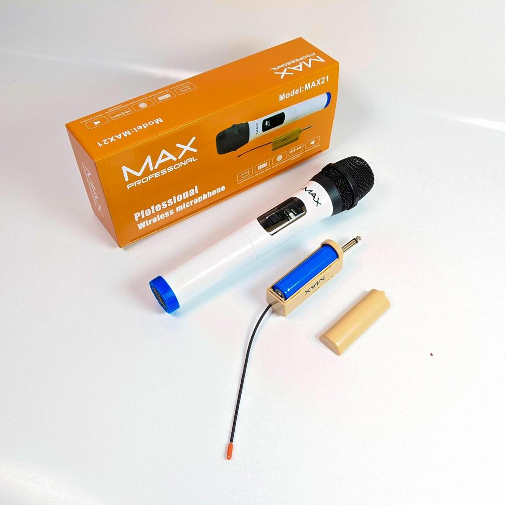 Micro không dây đa năng Max 21 sử dụng cho mọi loại thiết bị âm thanh - phù hợp cho loa kéo, loa bluetooth, amply giá rẻ