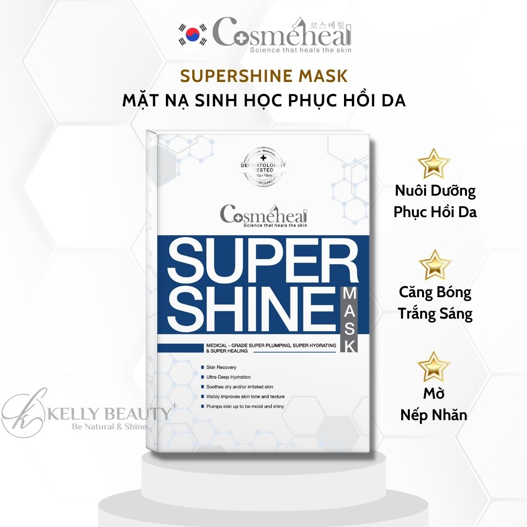 Mặt Nạ Sinh Học Cosmeheal SuperShine Mask - Siêu Phục Hồi, Căng Bóng Da; Mờ Nếp Nhăn, Bảo Vệ Da | Kelly Beauty