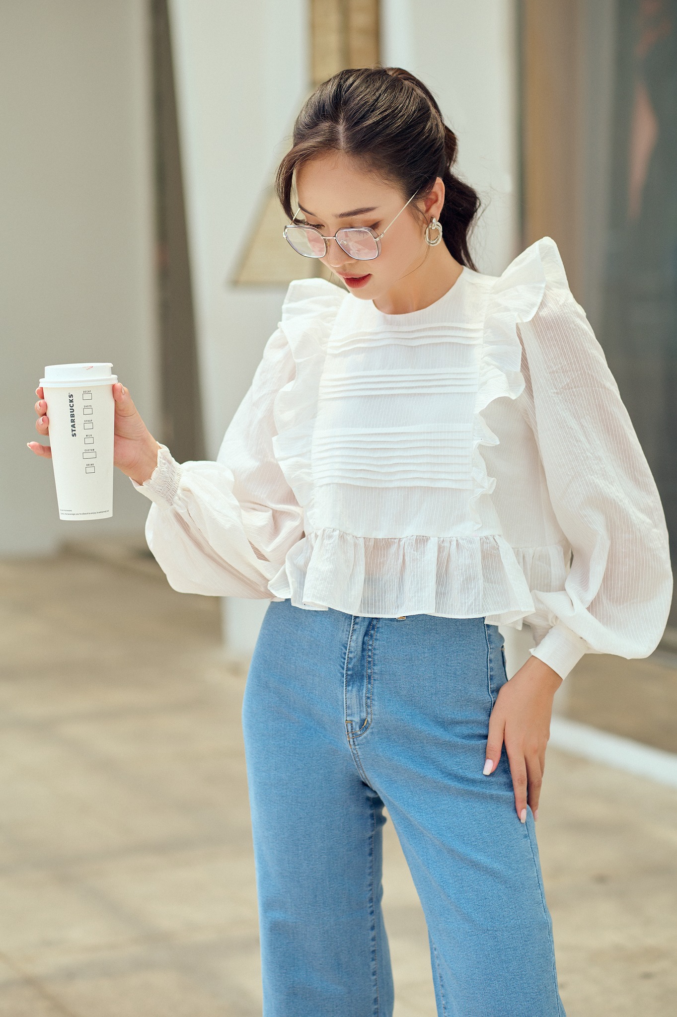 OLV - Áo Claire White Top