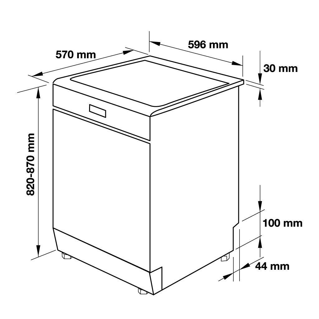 Máy rửa chén Hafele HDW-F60C/ 533.23.200 - Trọng tải rửa 15 bộ đồ ăn Châu Âu- Sản xuất Thổ Nhĩ Kỳ - Rửa nửa tải - Hàng chính hãng