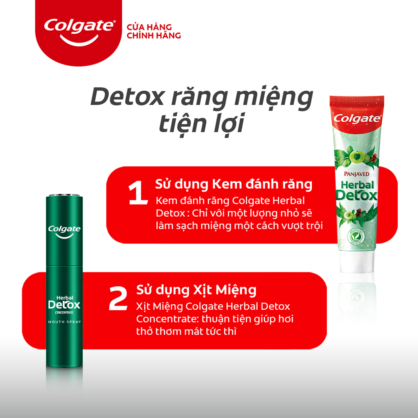 Chai xịt thơm miệng Colgate Herbal Detox từ tinh chất thảo mộc 9ml