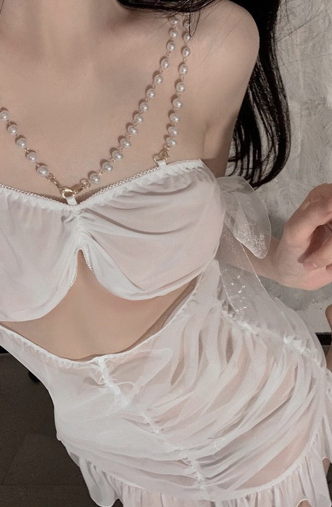Váy Ngủ Dây Ngọc Trai Cúp Ngực - B.Lingerie