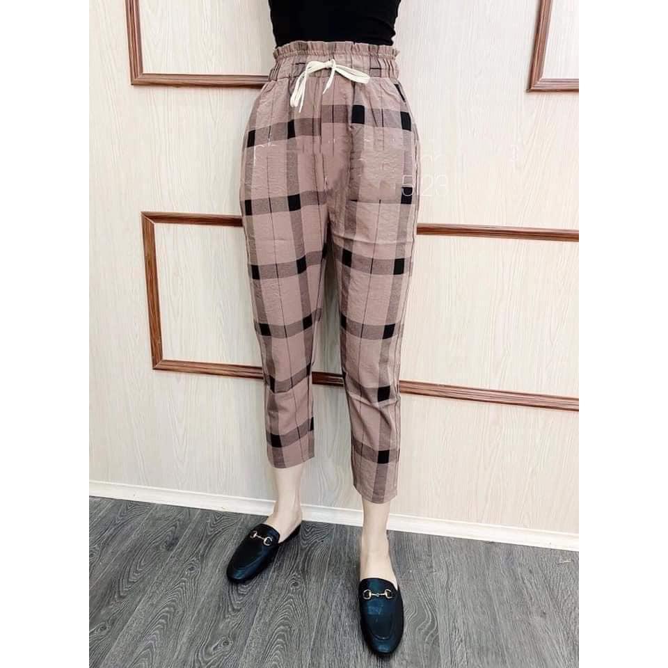 QUẦN KẺ DÁNG BAGGY CHẤT ĐŨI LỤA CHẤT ĐẸP, PHOM DÁNG CHUẨN, HÀNG MAY KỸ