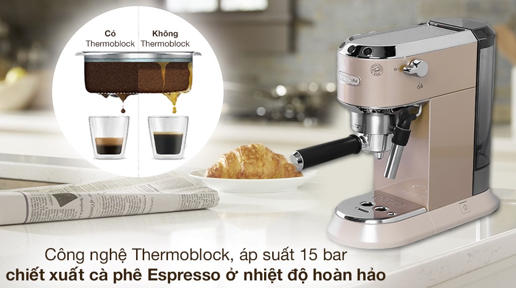 Máy pha cafe Delonghi EC785.BG - Dung tích 1.1 lít - Tự động ngắt khi pha xong - Thương hiệu Ý - Công suất 1350W - Hàng chính hãng