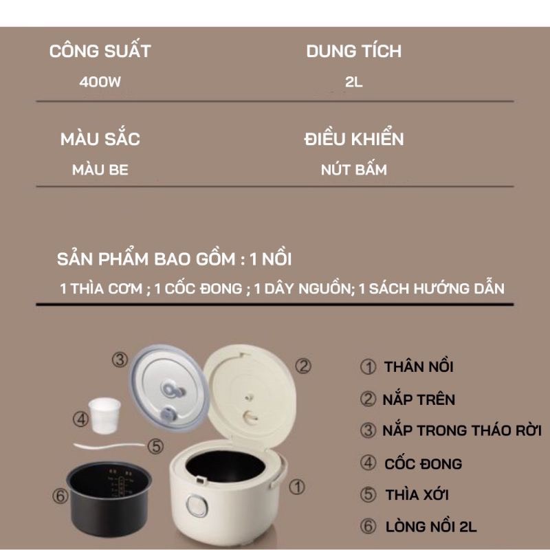 Nồi Cơm Điện Bear, 6 Chức Năng Thông Minh, Hẹn Giờ, Dung Tích 3 Lít, Công Suất 600W. Mã số DBF- P30F5 - Hàng Chính Hãng