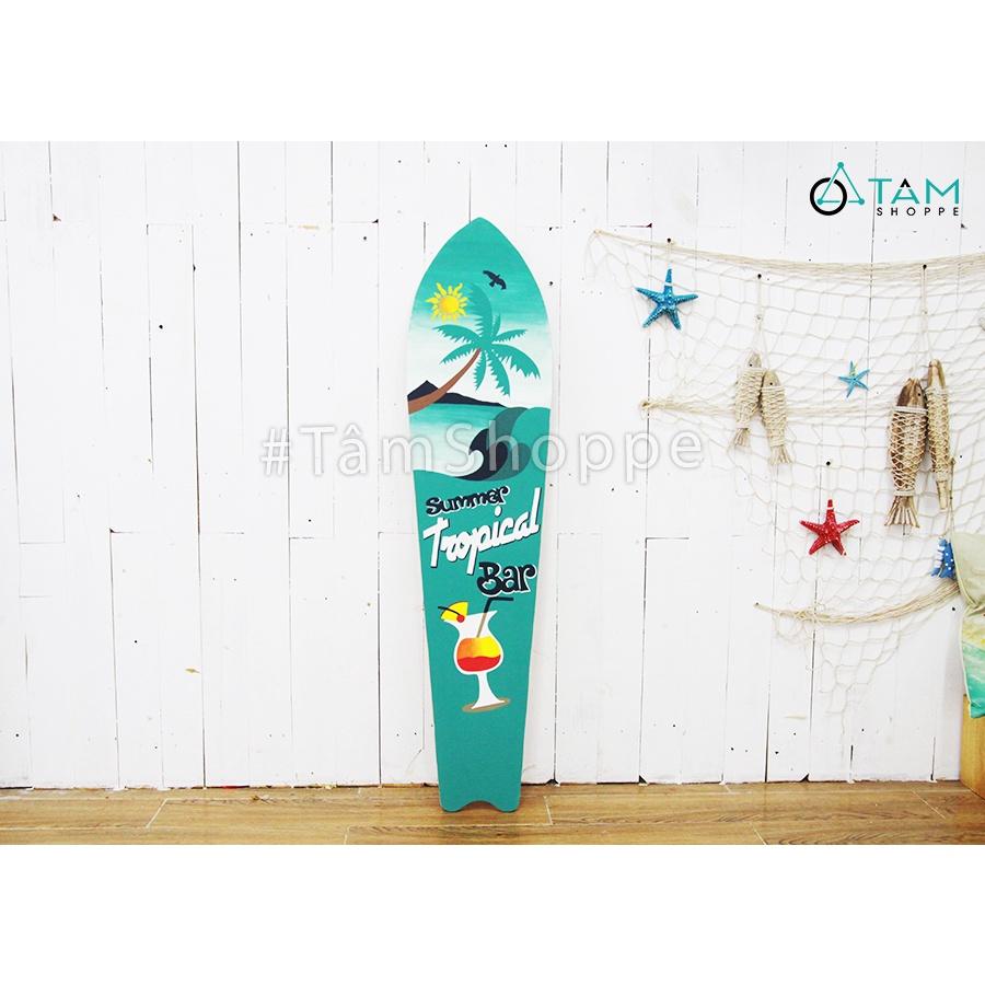 Ván lướt sóng bằng gỗ trang trí phong cách biển Tropical Bar VLS-02