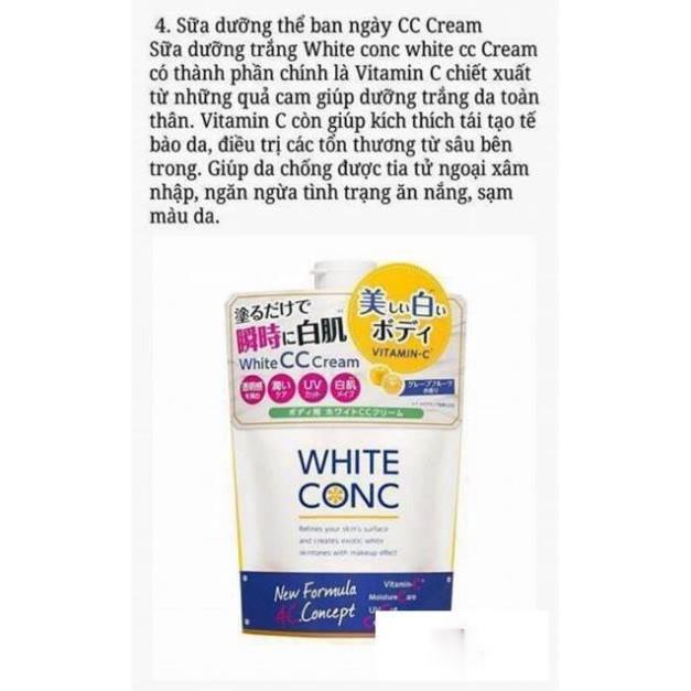 Sữa dưỡng thể trắng da,chống nắng White Conc Cc Cream Nhật Bản