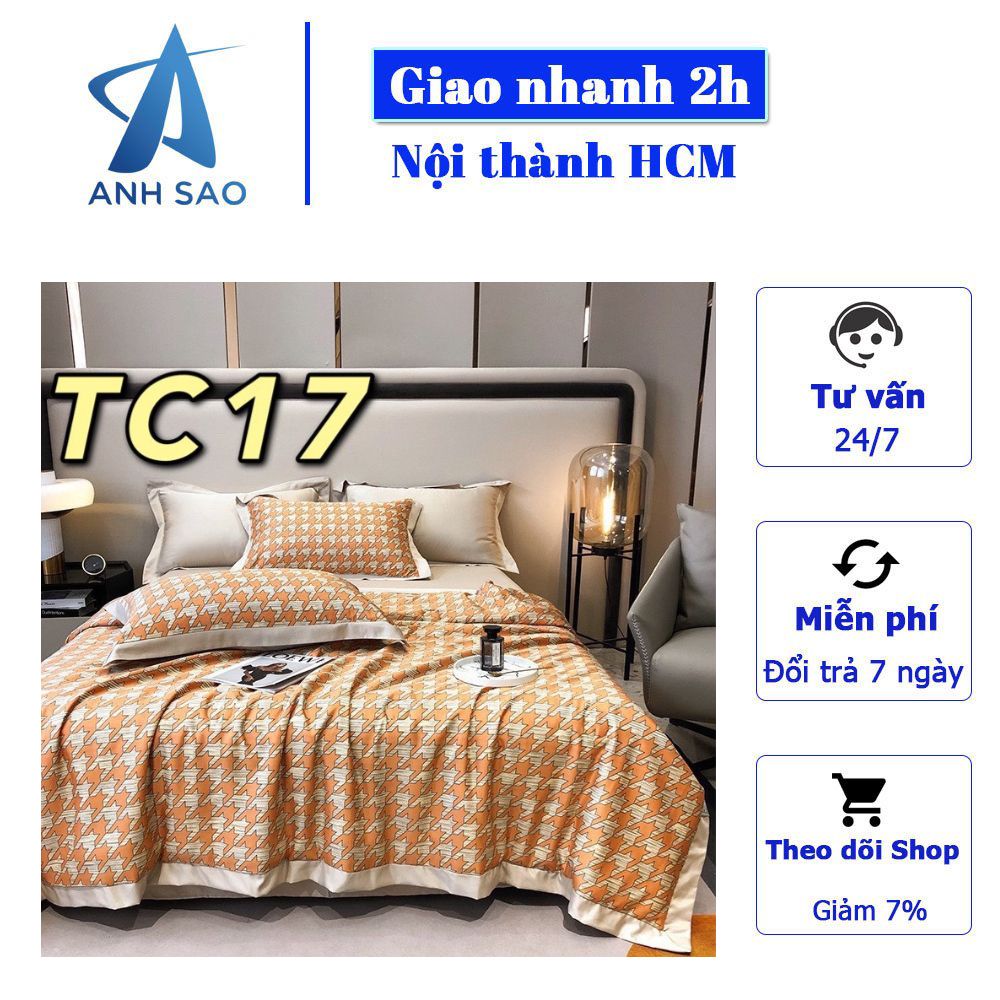 Bộ chăn ga gối tencel lụa A dùng được cho nệm 1m6x2m / 1m8x2m