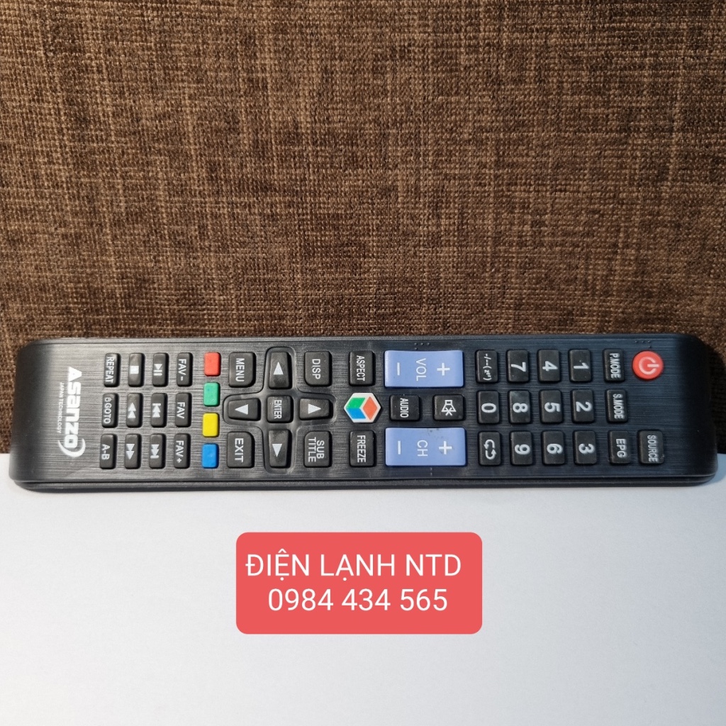 Điều khiển cho TV ASANZO phím xanh