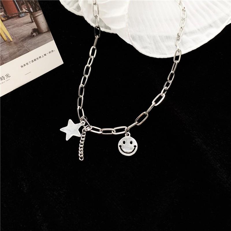 Vòng cổ nam nữ ngôi sao mặt cười sang trọng cá tính