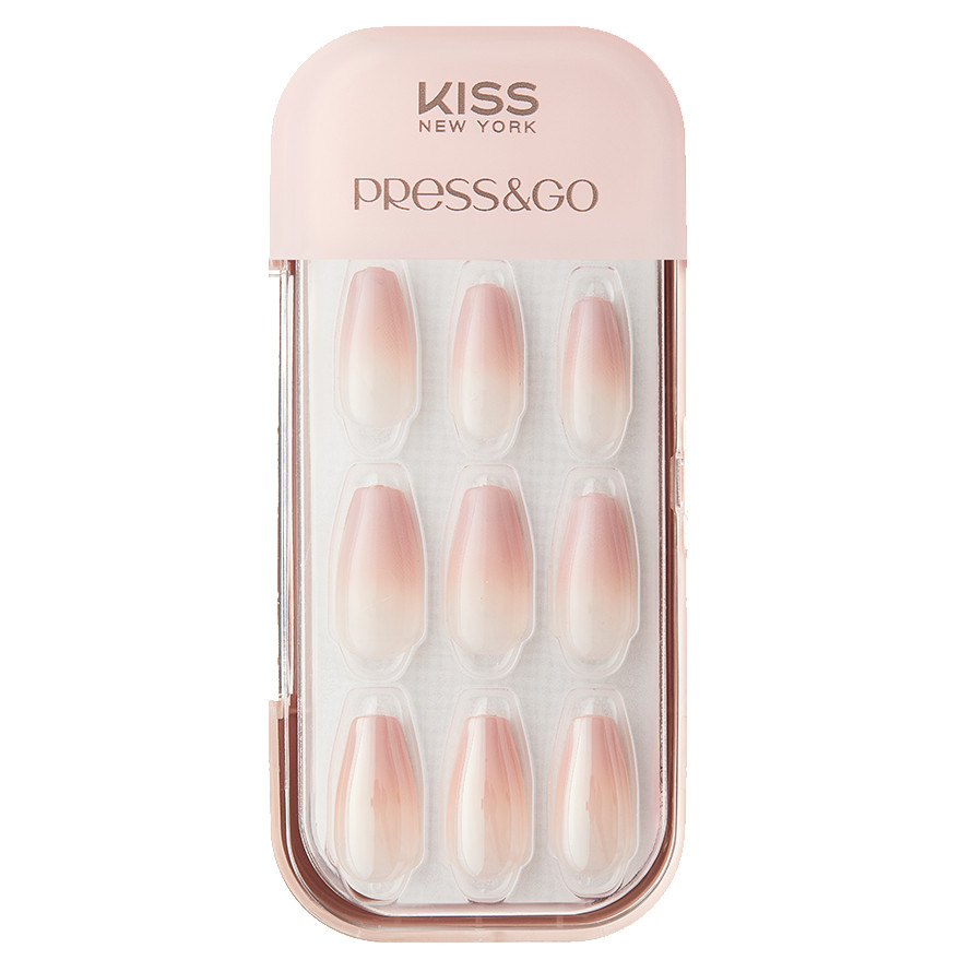 Bộ 30 Móng Tay Gel Tự Dán Press &amp; Go Kiss New York Nail Box - Milk Tea (KPNC06K)