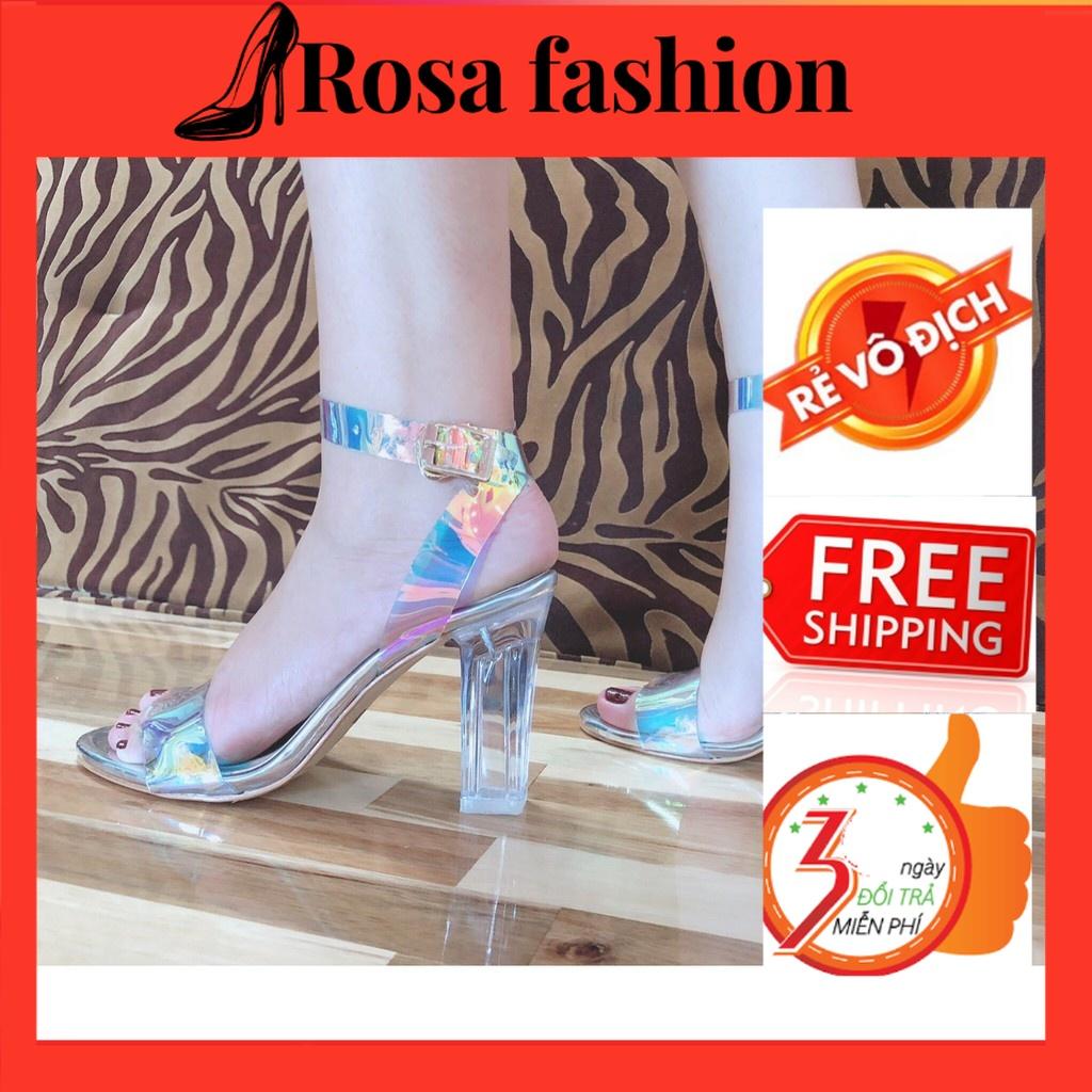 Ảnh thật Giày cao gót vuông trong 9p meca dạ quang Rosa factory