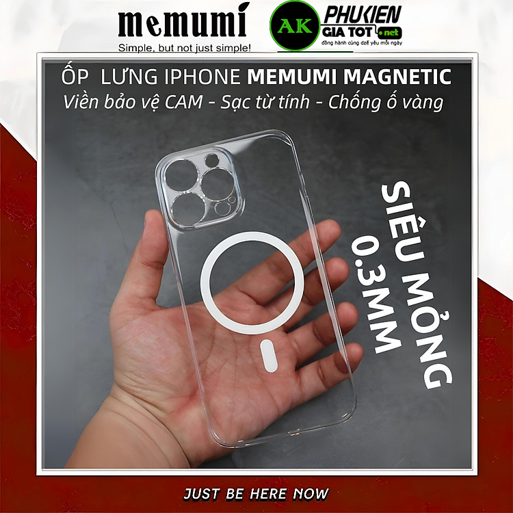 Ốp lưng trong suốt bảo vệ camera cho iPhone 15Pro hiệu / 15 Promax Memumi Glitter Magnetic - Siêu Mỏng 0.3mm, Tích Hợp Sạc Không Dây Từ Tích Magnetic, Lực Hút Mạnh, Chắc Chắn - Hàng nhập khẩu