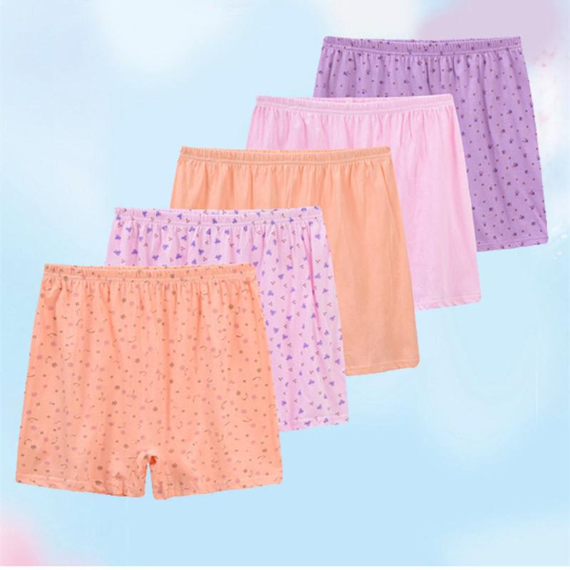 5 Cái/lốc TRUNG NIÊN Plus Kích Thước Đồ Lót Nữ Quần Lót Quần Lót Cotton Nữ Cao Cấp Quần Lót Boxer Người Phụ Nữ Rời Nữ Võ Sĩ